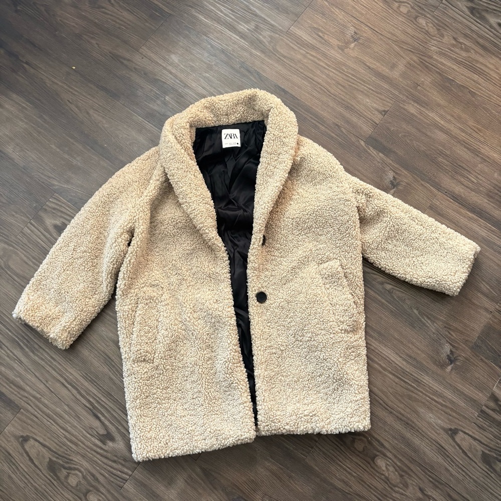 Zara Teddy Cream Coat